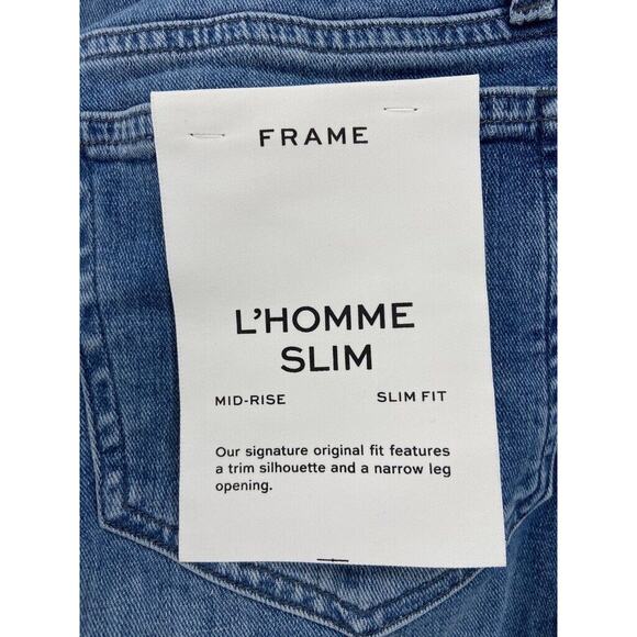 New Frame Jeans Mens 28 L'Homme Slim Blue LMH785BLWR Cotton 5 Pocket - Picture 9 of 13